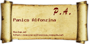 Panics Alfonzina névjegykártya